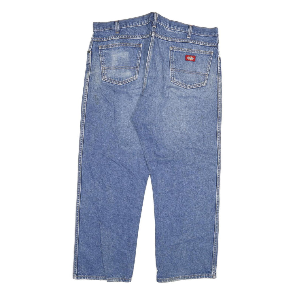 DICKIES Mens Jeans Blue Regular Straight Denim Medium W40 L29 Workwear Zip