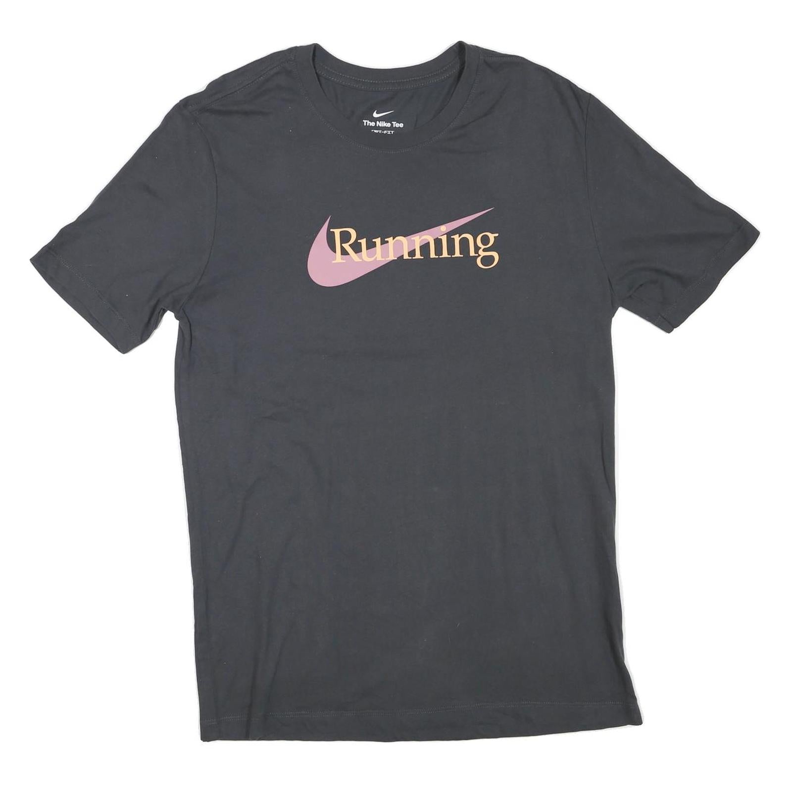 NIKE Womens Black Running T-Shirt L Short Sleeve Crew Neck Sports Casual Cotton