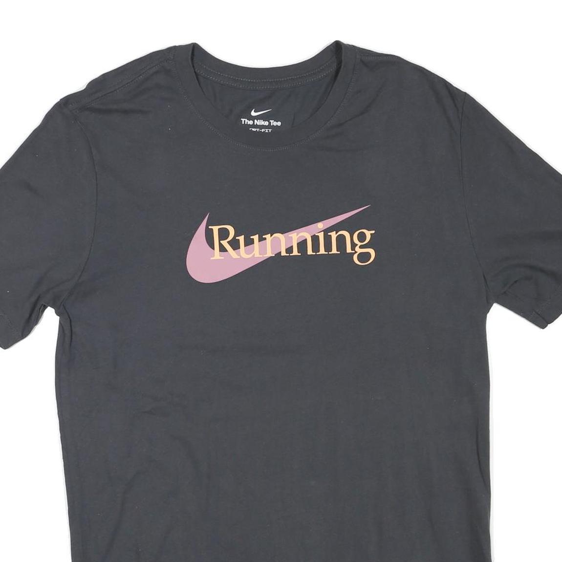 NIKE Womens Black Running T-Shirt L Short Sleeve Crew Neck Sports Casual Cotton