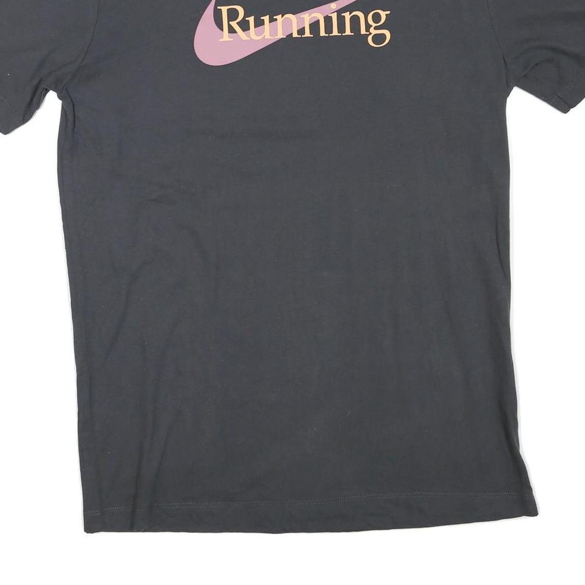 NIKE Womens Black Running T-Shirt L Short Sleeve Crew Neck Sports Casual Cotton