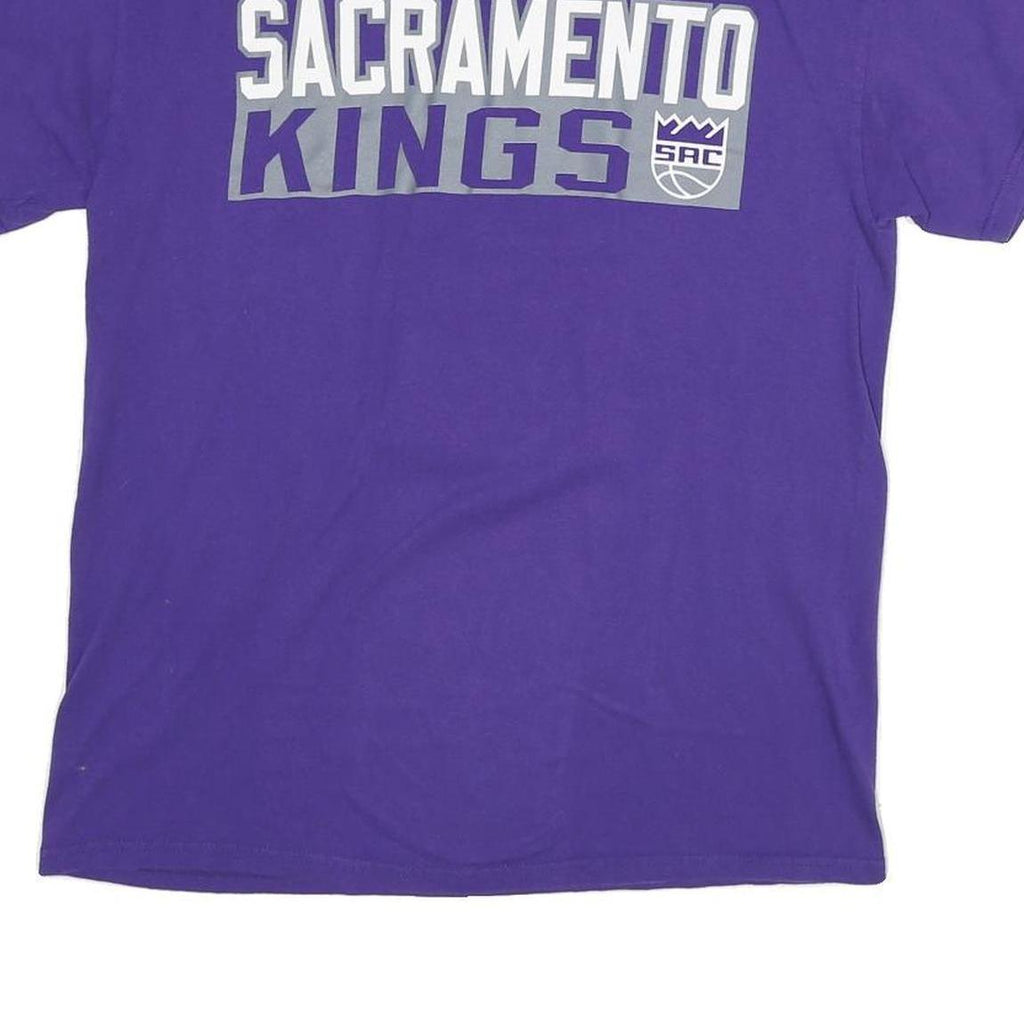 MAJESTIC Mens Purple Sacramento Kings Graphic T-Shirt M Short Sleeve Crew Neck