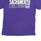 MAJESTIC Mens Purple Sacramento Kings Graphic T-Shirt M Short Sleeve Crew Neck