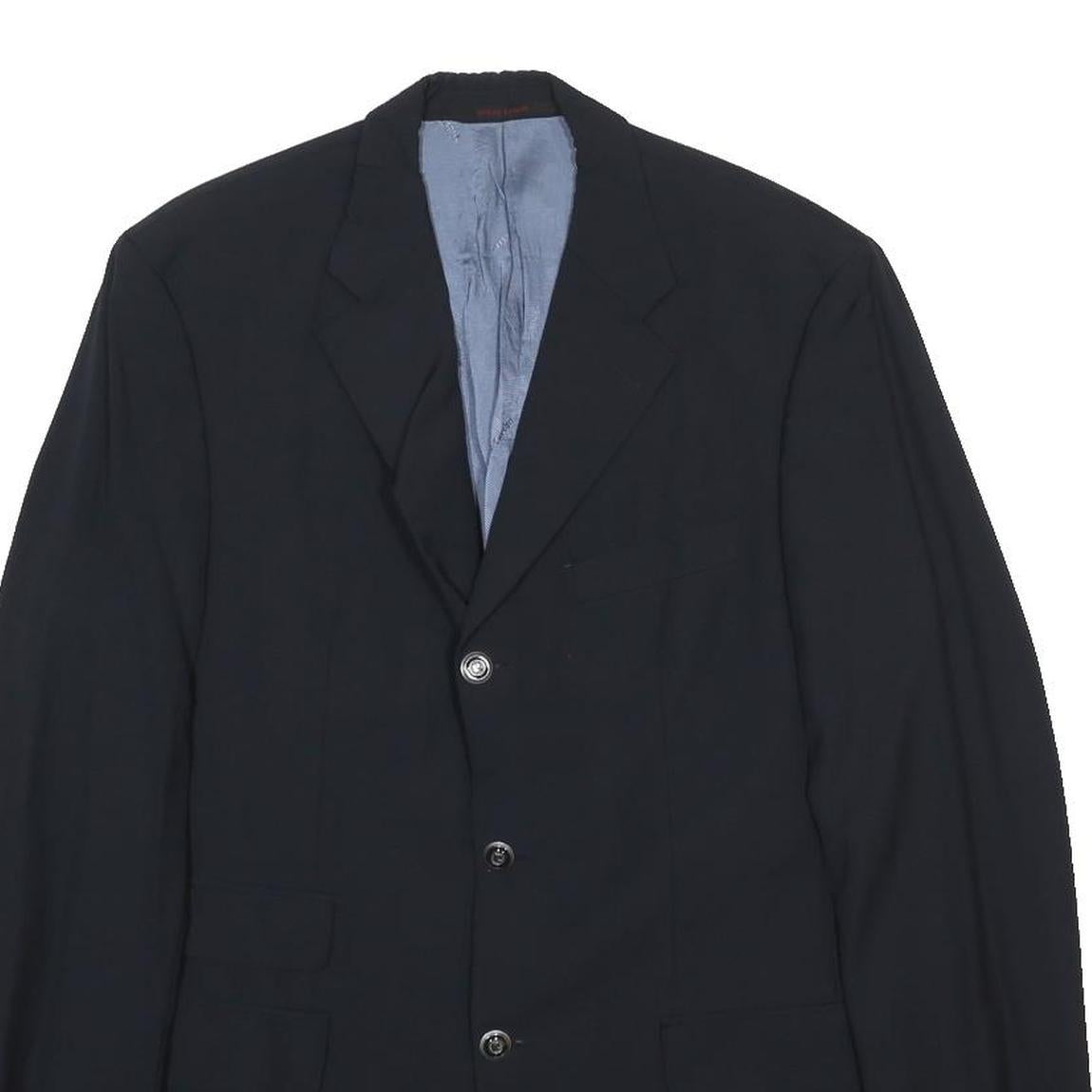 PIERRE CARDIN Mens Black Wool Tailored Jacket M Formal Button Closure Classic