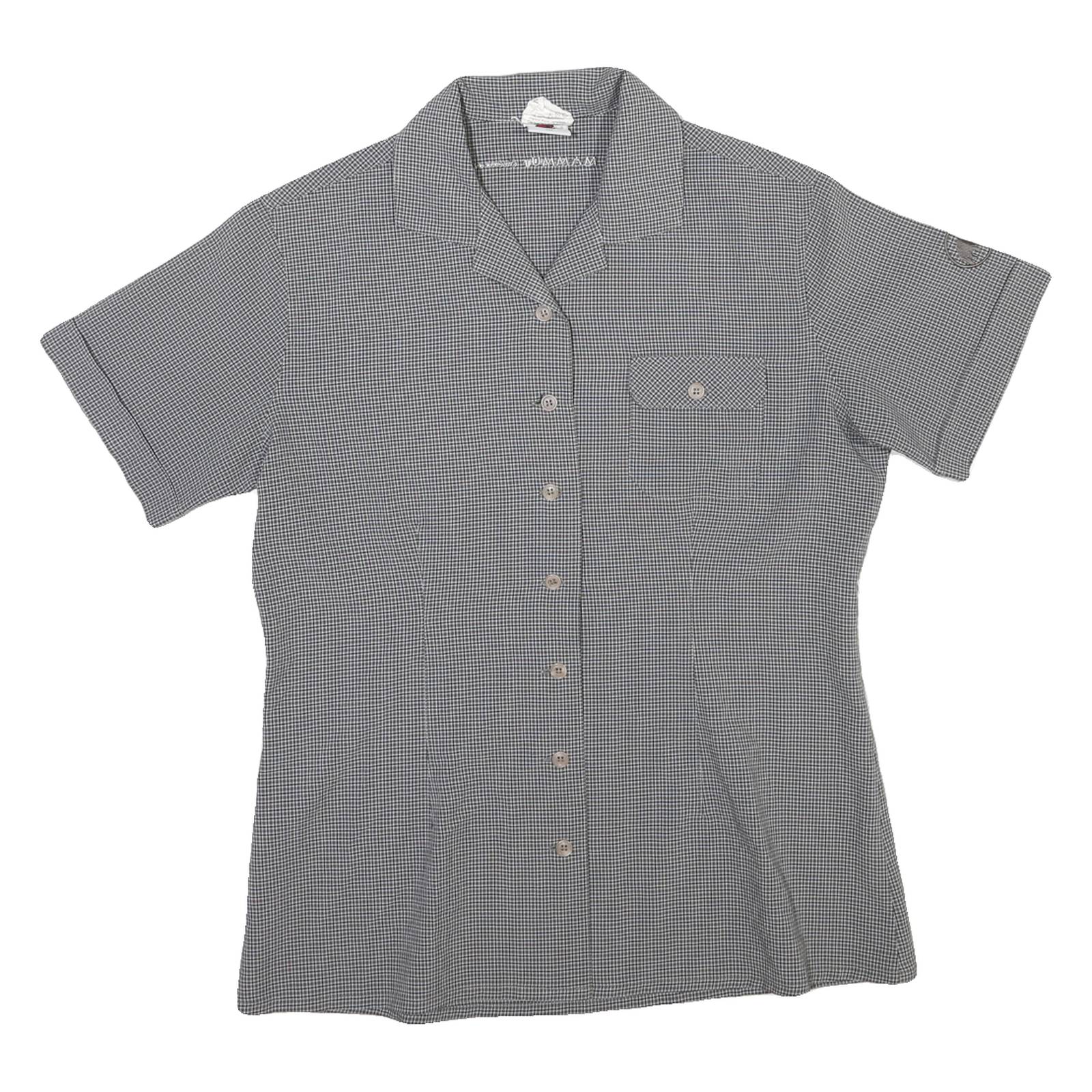 MAMMUT Womens Grey & Black Check Shirt L Outdoor Lightweight Breathable