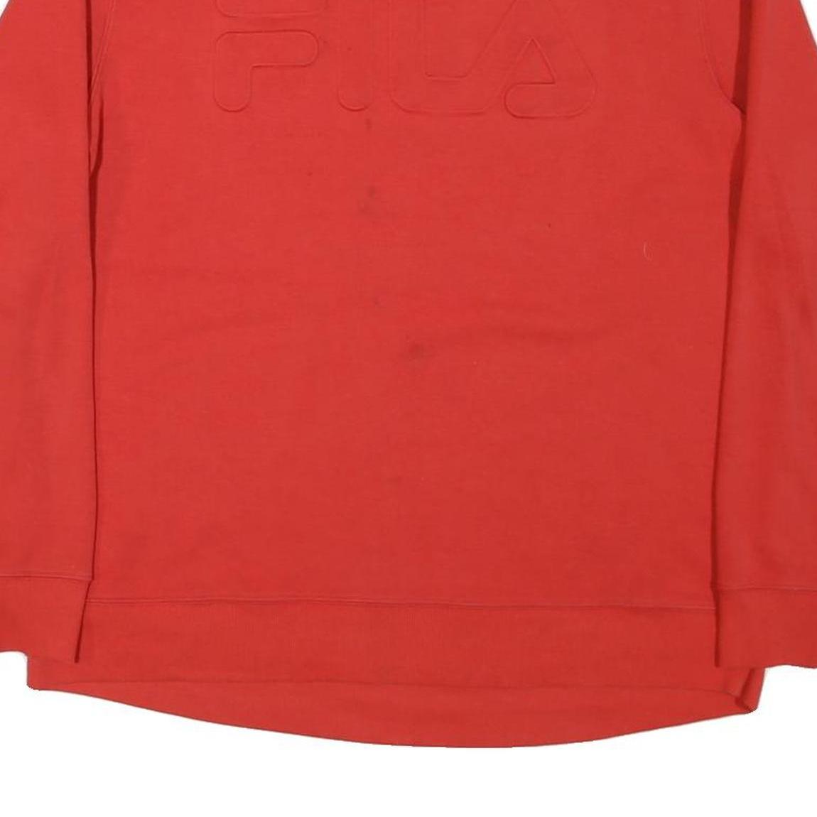 FILA Womens Red Crew Neck UK 16 Cotton Blend Pullover Sweatshirt Casual