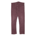 LEVI'S Mens Jeans Burgundy Slim Skinny Denim W30 L27 Cotton Blend Zip