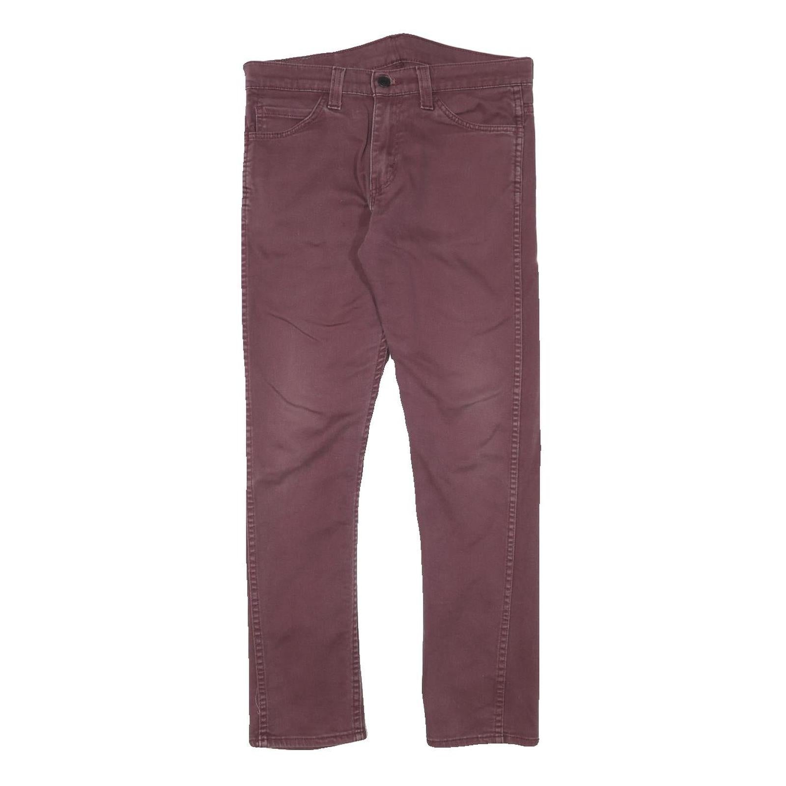 LEVI'S Mens Jeans Burgundy Slim Skinny Denim W30 L27 Cotton Blend Zip