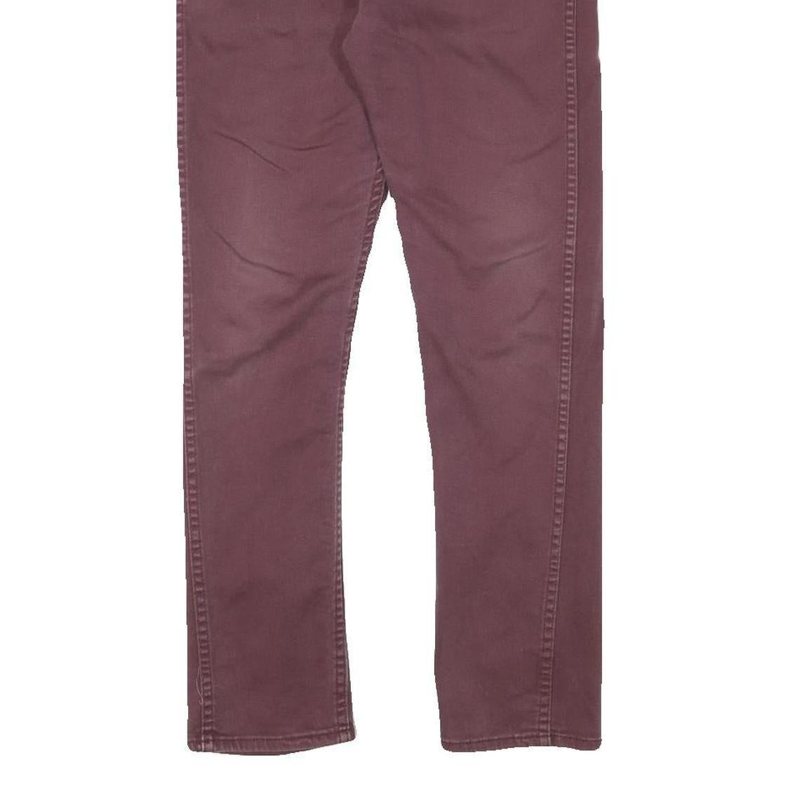 LEVI'S Mens Jeans Burgundy Slim Skinny Denim W30 L27 Cotton Blend Zip