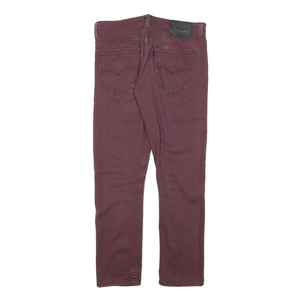 LEVI'S Mens Jeans Burgundy Slim Skinny Denim W30 L27 Cotton Blend Zip