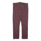 LEVI'S Mens Jeans Burgundy Slim Skinny Denim W30 L27 Cotton Blend Zip