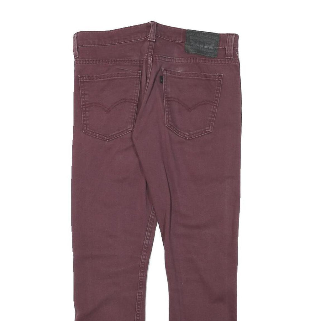 LEVI'S Mens Jeans Burgundy Slim Skinny Denim W30 L27 Cotton Blend Zip