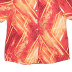 SAN REMO Womens Red Orange Printed Short Sleeve Collared Shirt XL Button Up