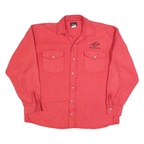 CODET Mens Red Workwear Shirt L Long Sleeve Button Cotton Blend Utility Shirt