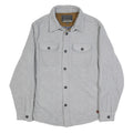 JACHS Mens Grey Wool Blend Shirt Jacket M Wool Button Classic Relaxed Fit