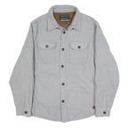 JACHS Mens Grey Wool Blend Shirt Jacket M Wool Button Classic Relaxed Fit