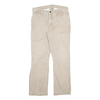 CARHARTT Mens Cotton Blend Beige Regular Straight Trousers W30 L28 Durable