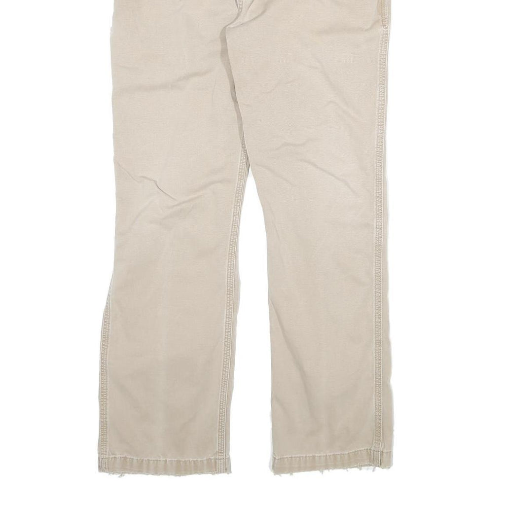 CARHARTT Mens Cotton Blend Beige Regular Straight Trousers W30 L28 Durable
