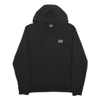 EA7 EMPORIO ARMANI Mens Black Hoodie XL Cotton Blend Pullover Drawstring Casual