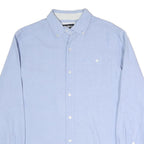 KICKERS Mens Blue Shirt L Button-Down Collar Long Sleeve Cotton Blend Classic