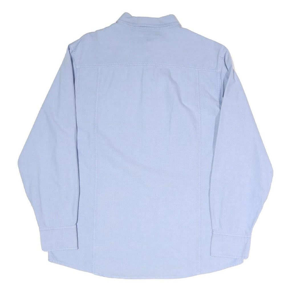 KICKERS Mens Blue Shirt L Button-Down Collar Long Sleeve Cotton Blend Classic