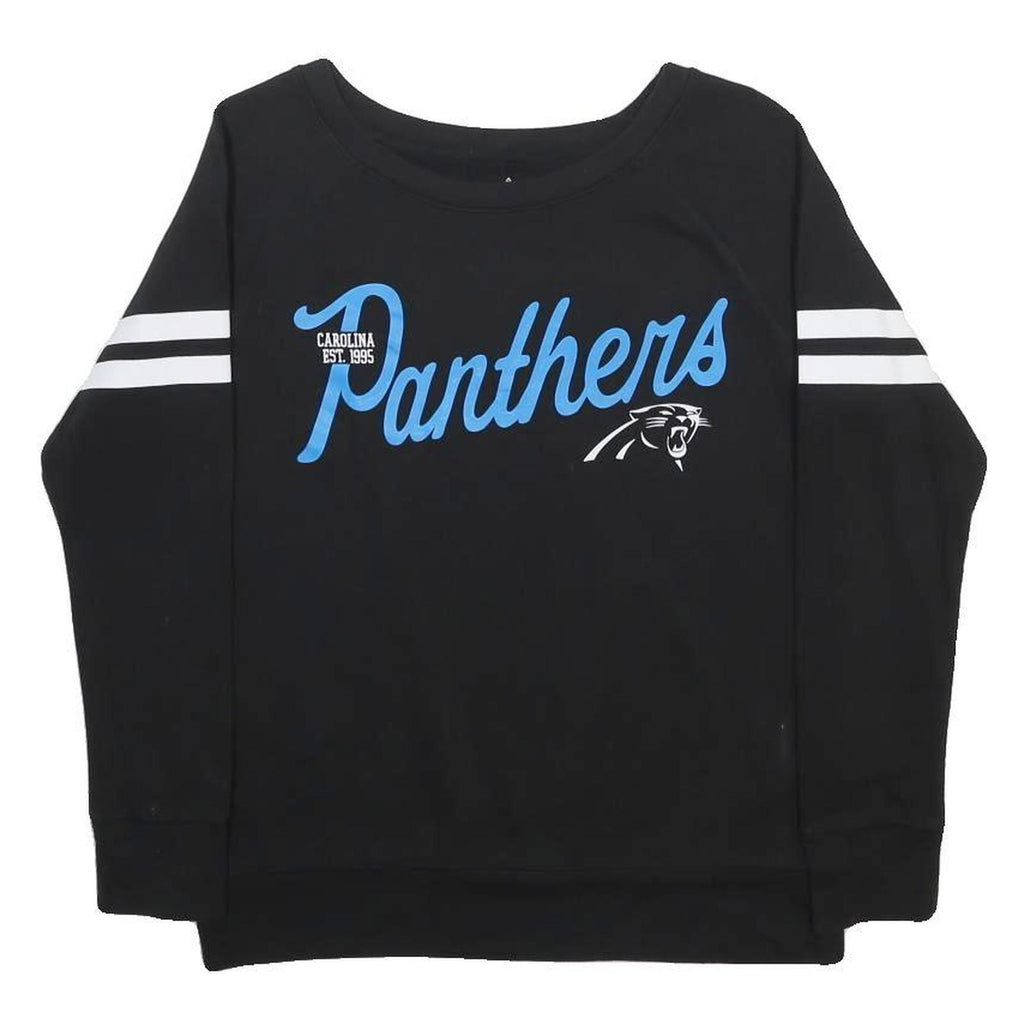 NFL Womens Black Carolina Panthers Crew Neck S Sweatshirt Cotton Blend