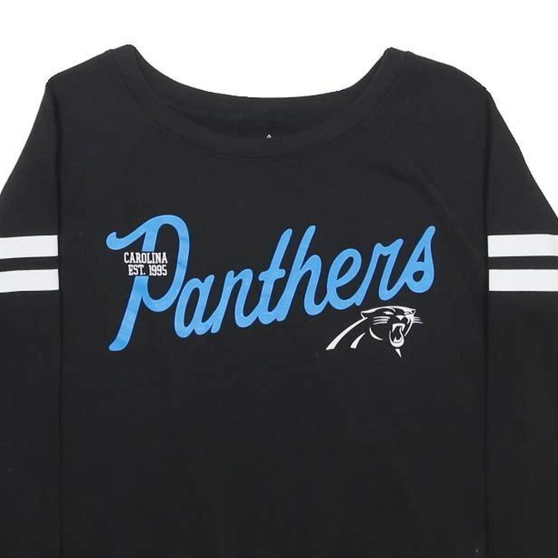 NFL Womens Black Carolina Panthers Crew Neck S Sweatshirt Cotton Blend