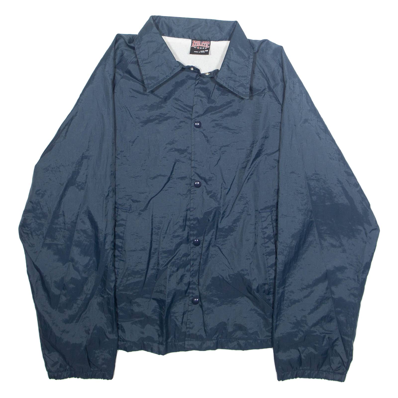 ATHLETIC WORKS Mens Track Jacket Blue Nylon M