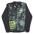 REEBOK Mens Black Grey B3R Print Activewear Jacket S Polyester Zip