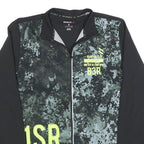 REEBOK Mens Black Grey B3R Print Activewear Jacket S Polyester Zip