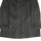 Womens Grey & Pink Checked Button Jacket M Polyester Blend Classic Fit