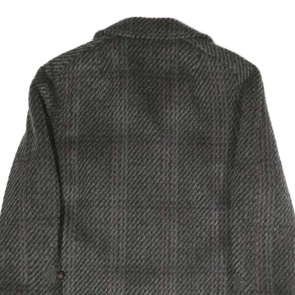 Womens Grey & Pink Checked Button Jacket M Polyester Blend Classic Fit