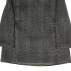 Womens Grey & Pink Checked Button Jacket M Polyester Blend Classic Fit