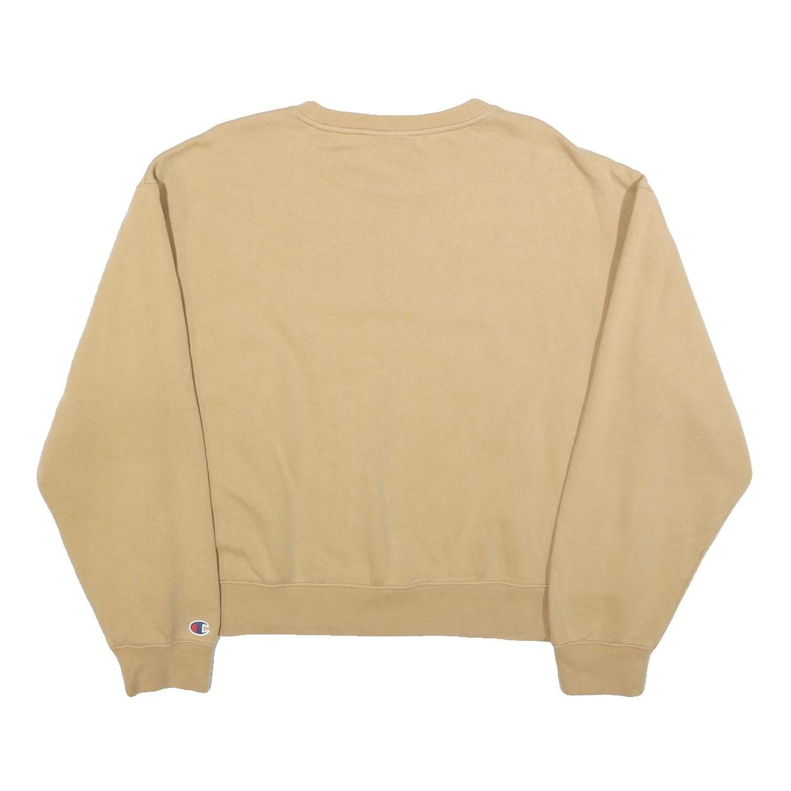 CHAMPION Womens Beige Crew Neck XL Cotton Blend Sweatshirt Pullover