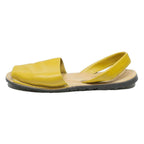 PRIMA RIGA Womens Yellow Leather Slingback Sandals UK 4 Summer Flat Comfortable