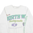 Womens White Sweatshirt M North West Crest Pullover Cotton Blend Casual
