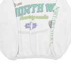 Womens White Sweatshirt M North West Crest Pullover Cotton Blend Casual