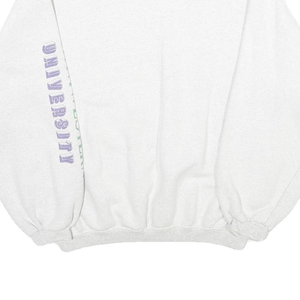 Womens White Sweatshirt M North West Crest Pullover Cotton Blend Casual