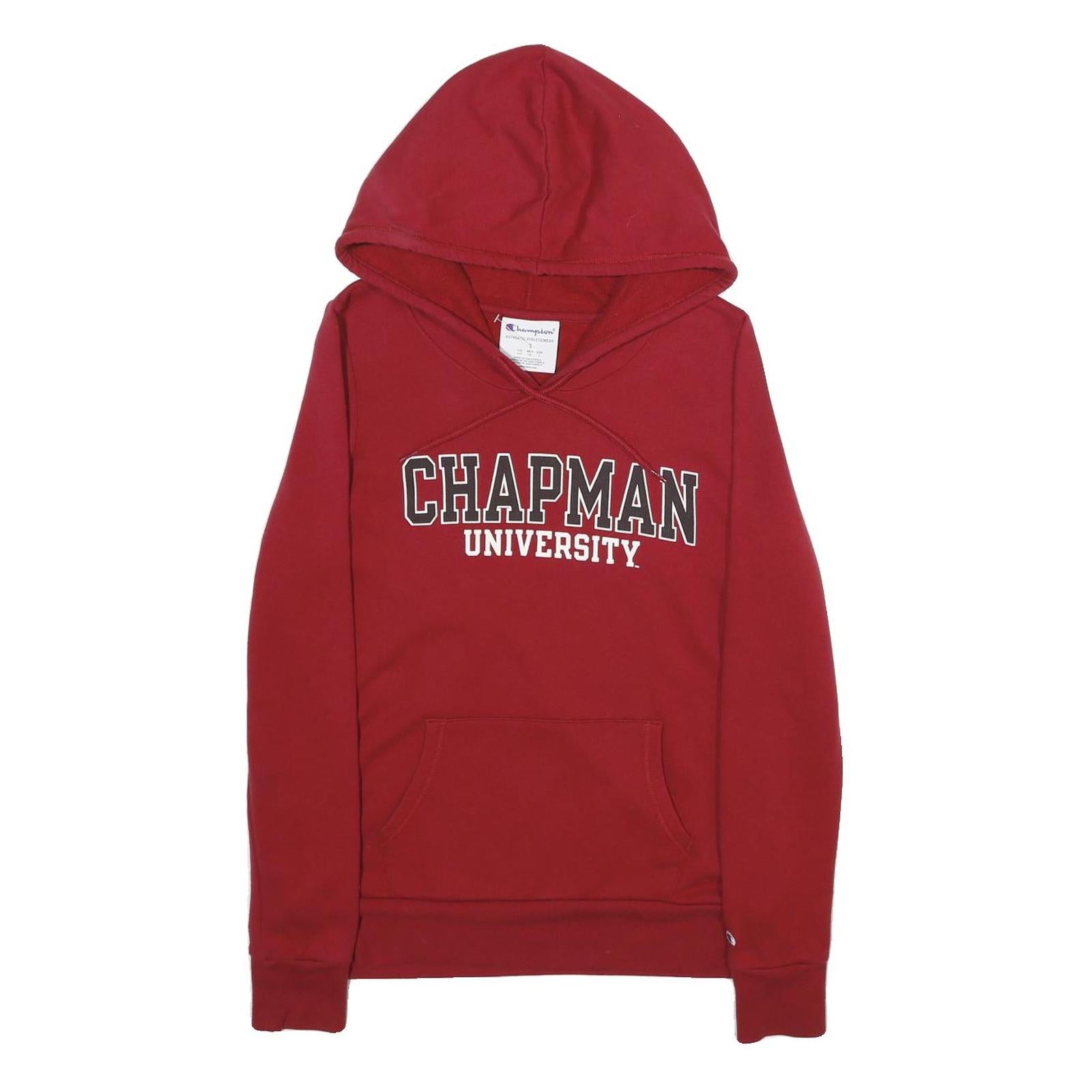 CHAMPION Womens Red Chapman University Pullover Hoodie S Cotton Blend Casual