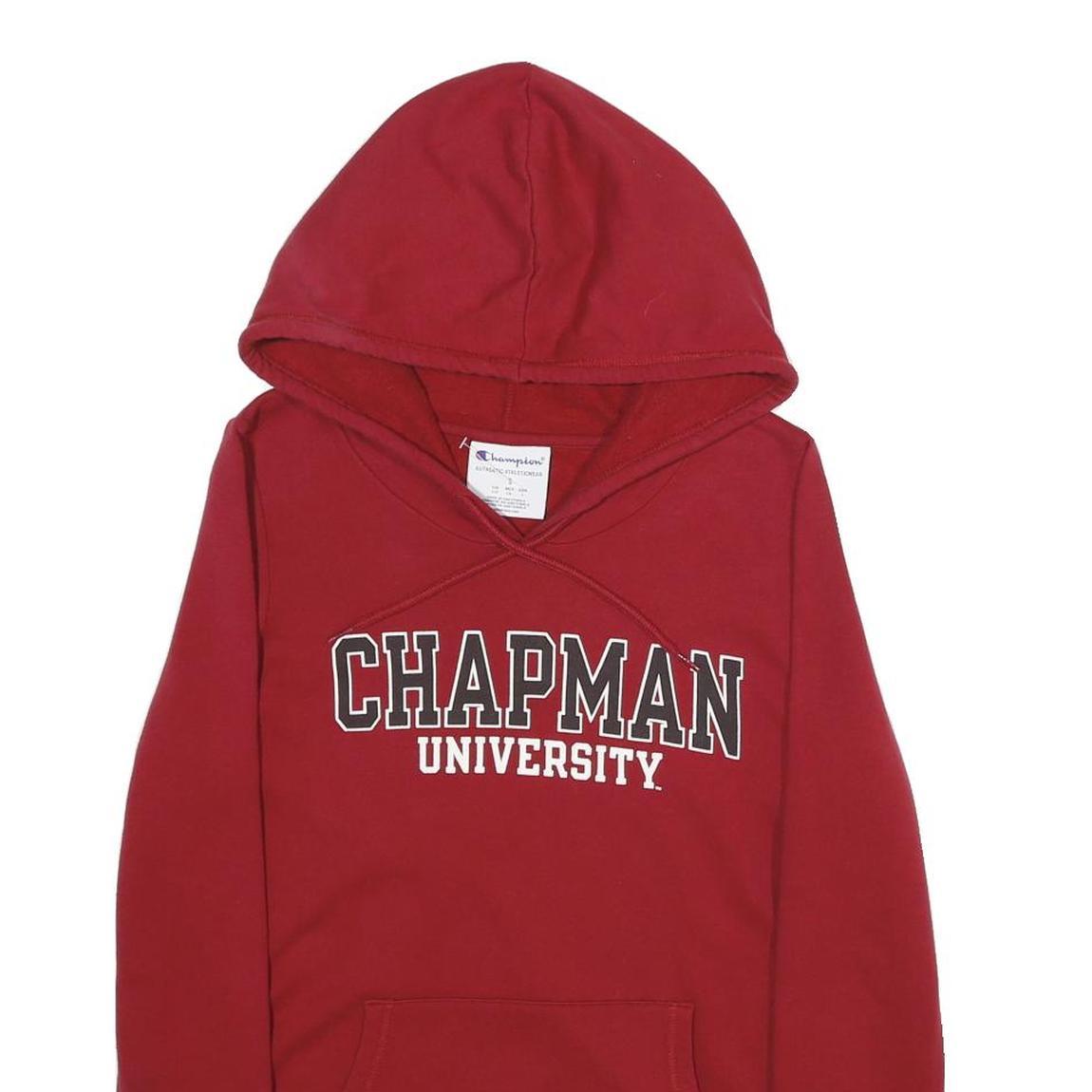 CHAMPION Womens Red Chapman University Pullover Hoodie S Cotton Blend Casual