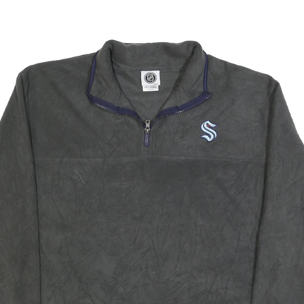 NHL Womens Grey Sweatshirt Jacket L Polyester Plain Casual Athletic Sportswear