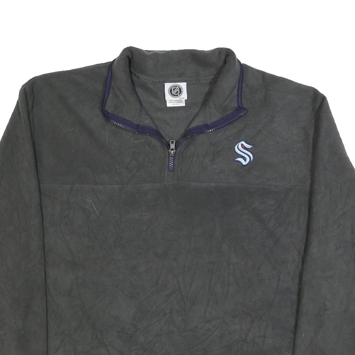 NHL Womens Grey Sweatshirt Jacket L Polyester Plain Casual Athletic Sportswear