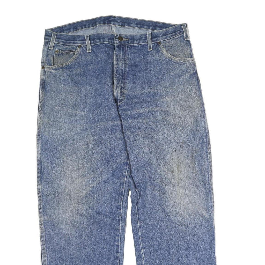 DICKIES Mens Jeans Blue Regular Straight Denim Medium W40 L30 Workwear Zip