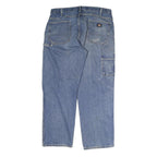 DICKIES Mens Jeans Blue Regular Straight Denim Medium W40 L30 Workwear Zip