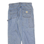 CARHARTT Mens Jeans Blue Relaxed Straight Denim Rinse W36 L32 Workwear