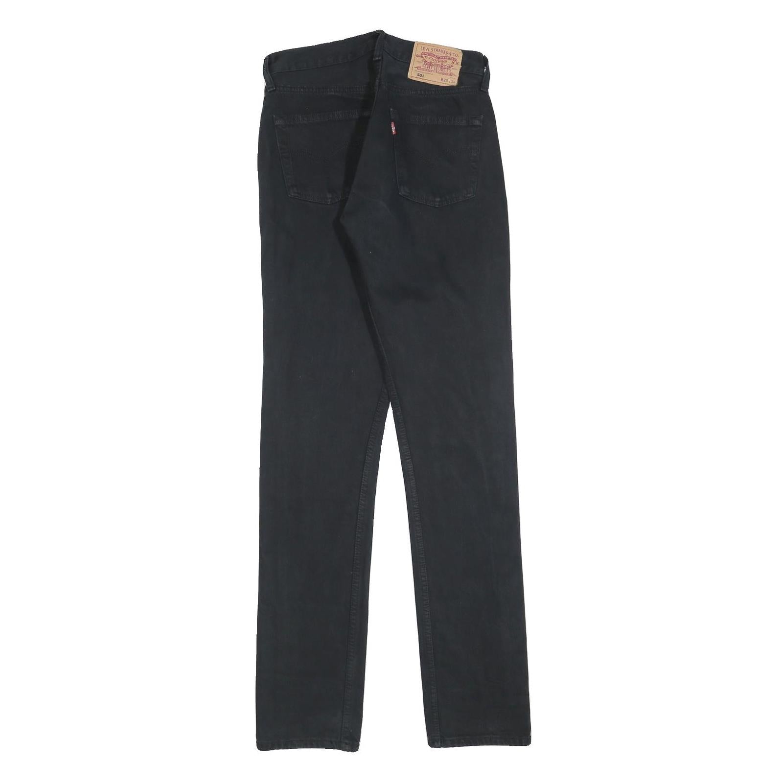 LEVI'S 501 Mens Black Regular Straight Denim W29 L34 Classic Button Fly Jeans