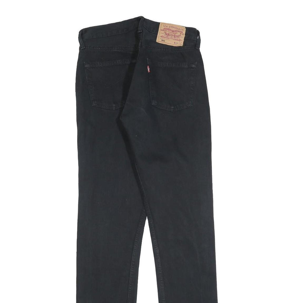 LEVI'S 501 Mens Black Regular Straight Denim W29 L34 Classic Button Fly Jeans