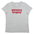 LEVI'S Womens Grey Red Logo Graphic T-Shirt L Short Sleeve Crew Neck Casual