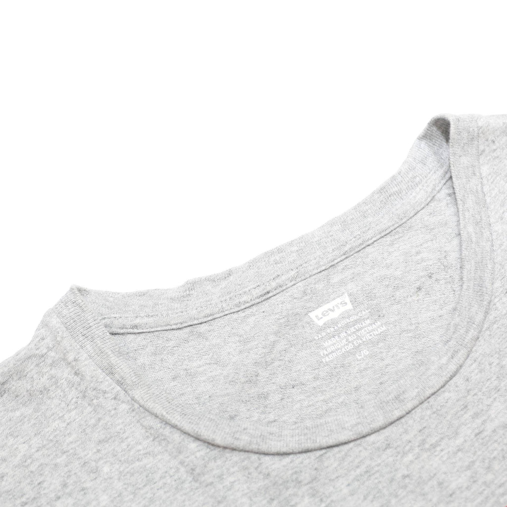 LEVI'S Womens Grey Red Logo Graphic T-Shirt L Short Sleeve Crew Neck Casual