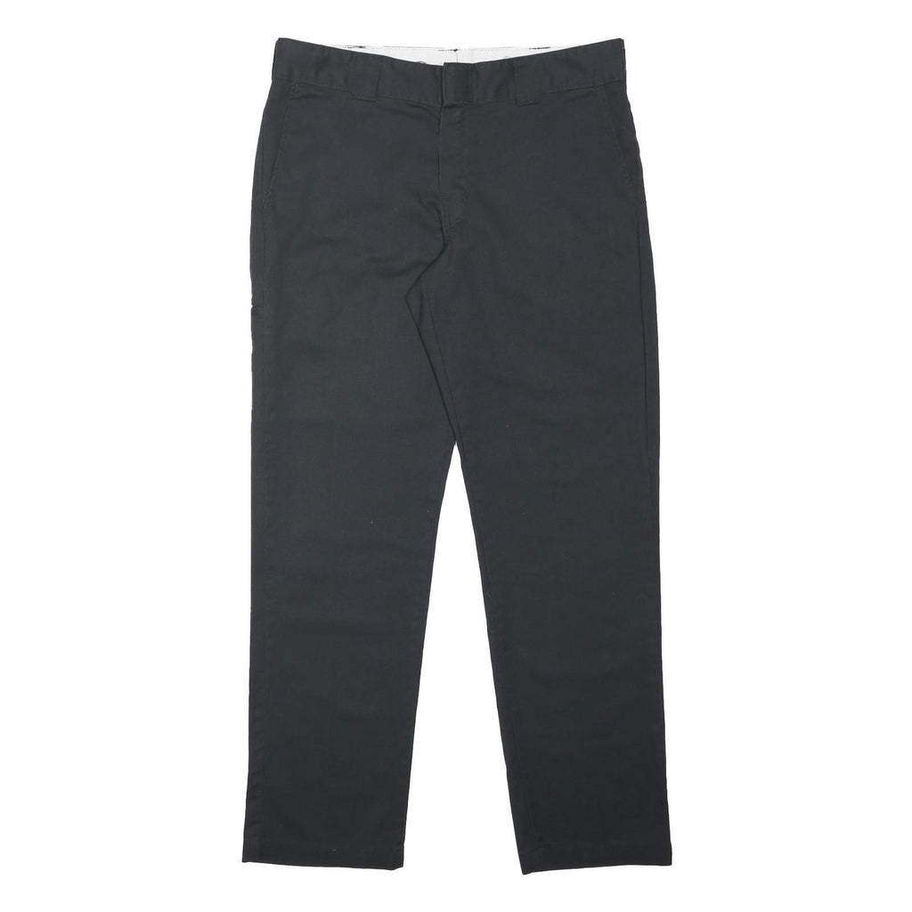 DICKIES Mens Slim Black Trousers W36 L31 Workwear Zip Closure