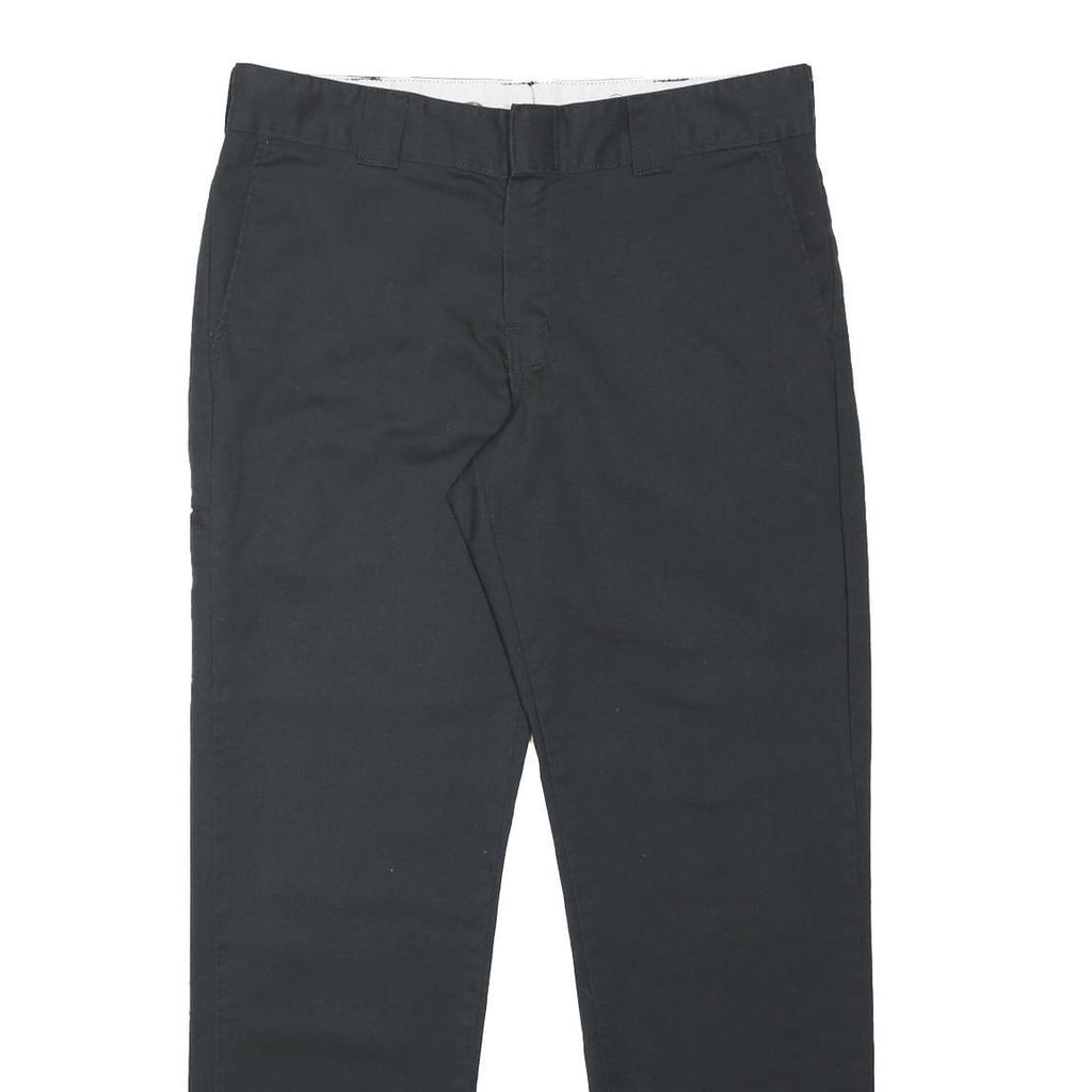 DICKIES Mens Slim Black Trousers W36 L31 Workwear Zip Closure